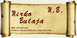 Mirko Bulaja vizit kartica